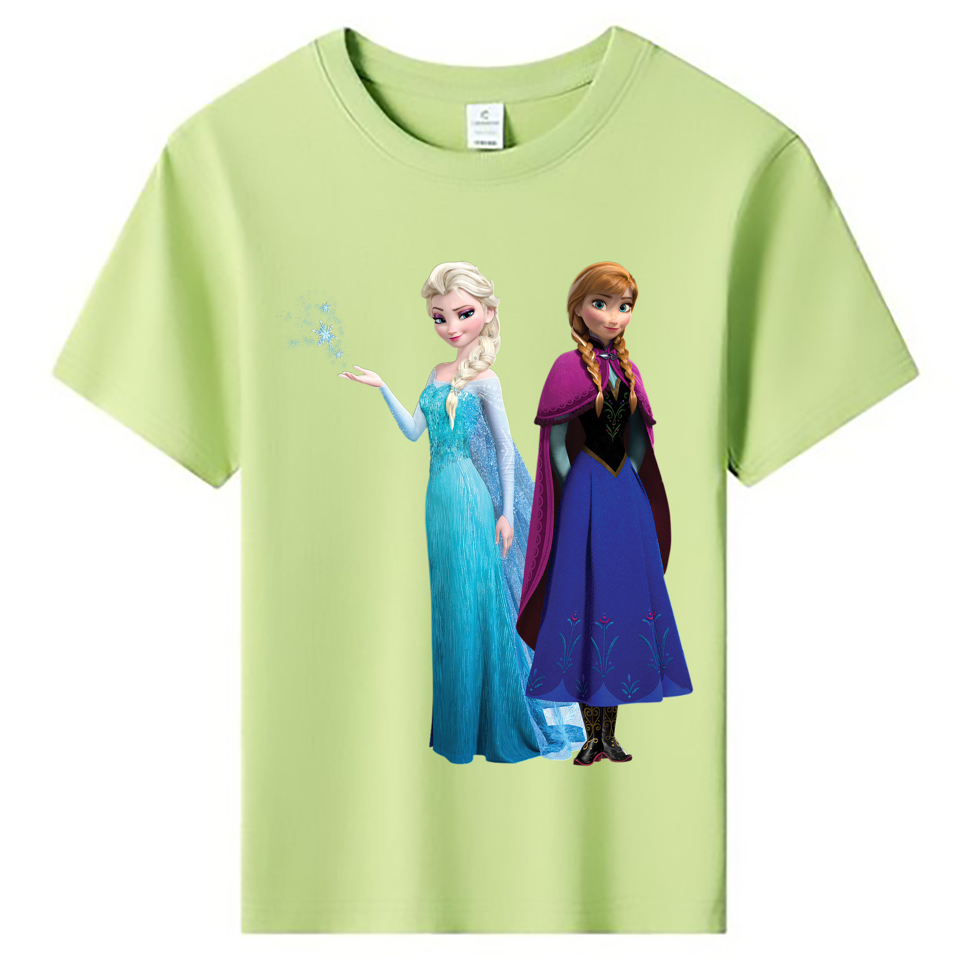 （画像用） アナと雪の女王 アンナ エルサ Frozen Anna Elsa 綿100％キッズTシャツ（フロントプリント）